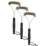 Rosenstein & Söhne 3er-Set Grillbürste mit Edelstahl-Borsten, dreiseitig, 30 cm Rosenstein & Söhne Grillbürsten