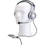 auvisio USB-Stereo-Headset mit Virtual-5.1-Surround-Sound, Over-Ear auvisio Multimedia-Stereo-Headsets