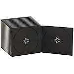 PEARL Doppel CD Slim Soft Boxen im 10er-Set, 7 mm, schwarz PEARL
