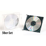 PEARL 50er-Set Slim-CD-Hüllen transparent/schwarz PEARL CD-Hüllen