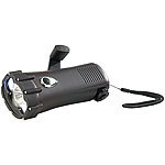 Lunartec Wasserdichte Dynamo-Taschenlampe mit 3 LEDs, 1,3 W, 2x 6 lm + 50 lm Lunartec LED-Dynamo-Taschenlampen