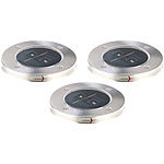 Lunartec Solar-Gartenstrahler mit 2 Super-Bright-LEDs, 3er-Set Lunartec Solar Einbau Gartenstrahler