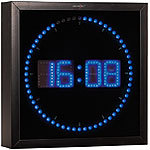 Lunartec LED-Wanduhr mit Sekunden-Lauflicht aus blauen LEDs Lunartec LED-Wanduhren