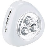 Lunartec Stick-&-Push-Light mit 3 weißen LEDs (weiß) Lunartec LED Batterie-Push-Lampen