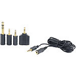 Q-Sonic Audio-Adapter-Set "Gold Edition" mit Klinke-Verlängerung (3 m) Q-Sonic Klinken-Adapter