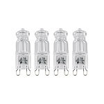 Luminea Halogen-Stiftsockellampe G9, 42 W, 625 lm, warmweiß, 4er-Pack Luminea Halogen-Stifte G9 (warmweiß)