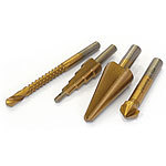 HSS-Bohrer 4er-Set, Fräs-, Stufen-, Schälbohrer und Kegelsenker