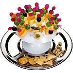 CHG 34-tlg. Buffet-Set mit Party-Pilz, 32 Spieße, Servier-Teller (Ø 32 cm) CHG Party-Pilze