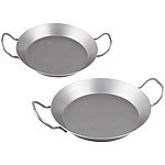 CHG 2er-Set Eisenpfannen mit 2 Griffen, Ø 24 und 28 cm, 2 mm Wandstärke CHG Eisenpfannen mit 2 Griffen