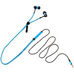 auvisio Zipper-Headset IE-400.zip mit Reißverschluss (blau) auvisio In-Ear-Stero-Headsets