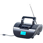 auvisio Mobiler Lautsprecher mit Bluetooth, MP3/SD/USB/Wecker/Akku, 15 Watt auvisio Lautsprecher mit FM-Radios und Bluetooth