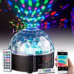 auvisio Mobile Discokugel mit Lautsprecher, Bluetooth, MP3-Player, 20 Watt auvisio Lautsprecher mit Discokugeln und Bluetooth