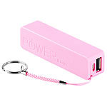 revolt Powerbank für iPhone, Handy & USB-Geräte, rosa, 2.200 mAh revolt USB-Powerbanks für Schlüsselanhänger