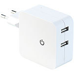 revolt Doppel-USB-Netzteil mit 4,2 A Ladestrom revolt USB-Netzteile für Steckdose