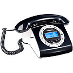 simvalley communications Schnurgebundenes Retro-Festnetztelefon, schwarz (refurbished) simvalley communications Retro Tisch-Festnetz-Telefon