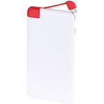revolt Ultra-Slim Powerbank mit integriertem Micro-USB-Ladekabel, 5.000mAh revolt USB-Powerbanks kompakt