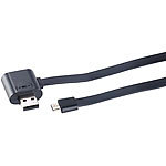 Callstel 2er-Set Micro-USB-Lade- & Daten-Flachkabel, OTG Callstel
