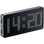 revolt Powerbank-Wecker PBW-75 mit 7.600 mAh, Dot-Matrix-Display & App revolt USB-Powerbanks mit Wecker und programmierbarem Display