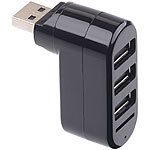 Xystec USB-2.0-Hub mit 3 Ports und microSD-Kartenleser, 180° drehbar Xystec USB-2.0-Hubs mit Card-Reader