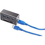 revolt USB-3.0-Hub mit 3 Ports und Multi-Kartenleser für SD, microSD, MS & M2 revolt USB 3.0 Hubs mit Card-Readern
