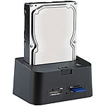 Xystec USB-HDD-Station FD-400Twin für 2,5"-/3,5"-SATA, mit Card-Reader Xystec Festplatten Dockingstations