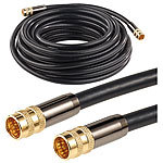 auvisio HDTV-Sat-Antennenkabel (F-Stecker), 10 m, 105 dB, 4-fache Abschirmung auvisio Sat-Antennenkabel