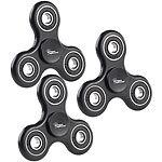 newgen medicals 3-seitiger Hand-Spinner mit ABEC-7-Kugellager, schwarz, 3er-Set newgen medicals Hand-Spinner