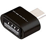 PEARL 2er-Set OTG-USB-Adapter, Alu-Gehäuse, USB-Buchse auf Micro-USB-Stecker PEARL