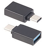 PEARL 2er-Set USB-3.0-Adapter mit Typ-C-Stecker auf Typ-A-Buchse PEARL USB-3.0-Adapter auf USB Typ C