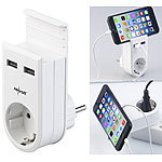 revolt Steckdose mit Doppel-USB-Netzteil & Smartphone-Ablage, 3,4 A/ 17 Watt revolt