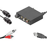 auvisio Audio-Konverter digital zu analog, mit optischem Audio- & Cinch-Kabel auvisio
