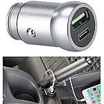 revolt Mini-Kfz-USB-Ladegerät, USB Typ A & C, QC 4.0+, 12/24 V, 4,5 A, 30 W revolt Kfz-USB-Netzteile mit Quick Charge