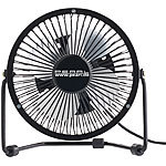 PEARL Mini-USB-Tischventilator, Vollmetall, neigbar um 360°, 2,5 W, Ø 15 cm PEARL Mini-USB-Tischventilatoren, Vollmetall