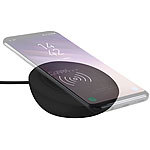 Callstel Schnell-Ladestation für Qi-kompatible Smartphones, 10,8 Watt, 5/9 Volt Callstel Qi-kompatible-Induktions-Ladestationen mit Schnell-Ladefunktion