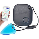 Callstel 4in1-Mini-Schlüsselfinder mit Bluetooth, App & GPS-Ortung, 98 dB Callstel Schlüsselfinder mit Bluetooth und Fernauslöser