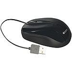 GeneralKeys Optische Mini-Maus mit 1000 dpi und ausziehbarem USB-Kabel GeneralKeys USB Mini Mäuse