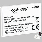 simvalley MOBILE Reserve-Akku für RX-80 "Pico V.1" & RX-80 "Pico V.2" simvalley MOBILE Scheckkartenhandys
