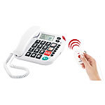 simvalley communications Notruf-Senioren-Telefon XLF-80Plus mit Garantruf, weiß simvalley communications SOS-Senioren-Telefone (Festnetz)