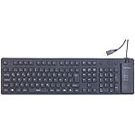 GeneralKeys Wasserdichte Silikon-USB-Tastatur mit Ziffernblock, zusammenrollbar GeneralKeys Staub- & wasserfeste USB-Tastaturen