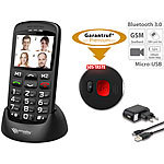 simvalley MOBILE Komfort-Handy, Bluetooth, Garantruf, Ladestation (Versandrückläufer) simvalley MOBILE Notruf-Handys mit Kamera und MP3-Player