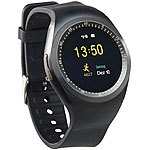 simvalley MOBILE 2in1-Uhren-Handy & Smartwatch für Android, rundes Display, Bluetooth simvalley MOBILE Handy-Smartwatches mit Bluetooth für Android