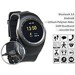 simvalley MOBILE 2in1-Uhren-Handy & Smartwatch für Android (Versandrückläufer) simvalley MOBILE Handy-Smartwatches mit Bluetooth für Android