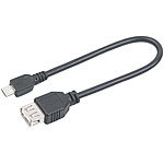 auvisio 4er-Set USB-OTG-Adapterkabel, Micro-USB Stecker zu USB-Buchse, 20 cm auvisio