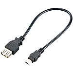 auvisio USB-OTG-Adapterkabel, Mini-USB-Stecker zu USB-Buchse, 20 cm auvisio Mini-USB-OTG-Adapter-Kabel