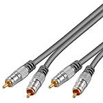 Premium Cinch-Kabel, Stecker-Stecker, Audio 2-fach , 1,5m 2-fach-Cinch-Kabel (Audio)