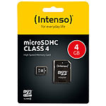 Intenso microSDHC Speicherkarte 4 GB (SDHC) Class 4 Intenso microSD-Speicherkarten