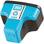 Recycled Cartridge für HP (ersetzt C8771EE No.363), cyan recycled / rebuilt by iColor Recycled Druckerpatronen für HP-Tintenstrahldrucker
