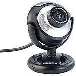 Somikon Hochauflösende USB-Webcam mit 6 LEDs, HD-Video (1280 x 1024 Pixel) Somikon Webcam