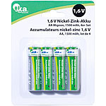 tka Köbele Akkutechnik Nickel-Zink-Akku AA Mignon, 1,6 V, 1500 mAh, 4er-Set tka Köbele Akkutechnik Nickel-Zink Akkus Micro (AAA)
