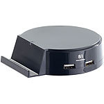 revolt Intelligente 4 Port USB-Ladestation mit Geräte-Halterung, 25 W revolt USB-Netzteile mit Smartphone-Ablage
